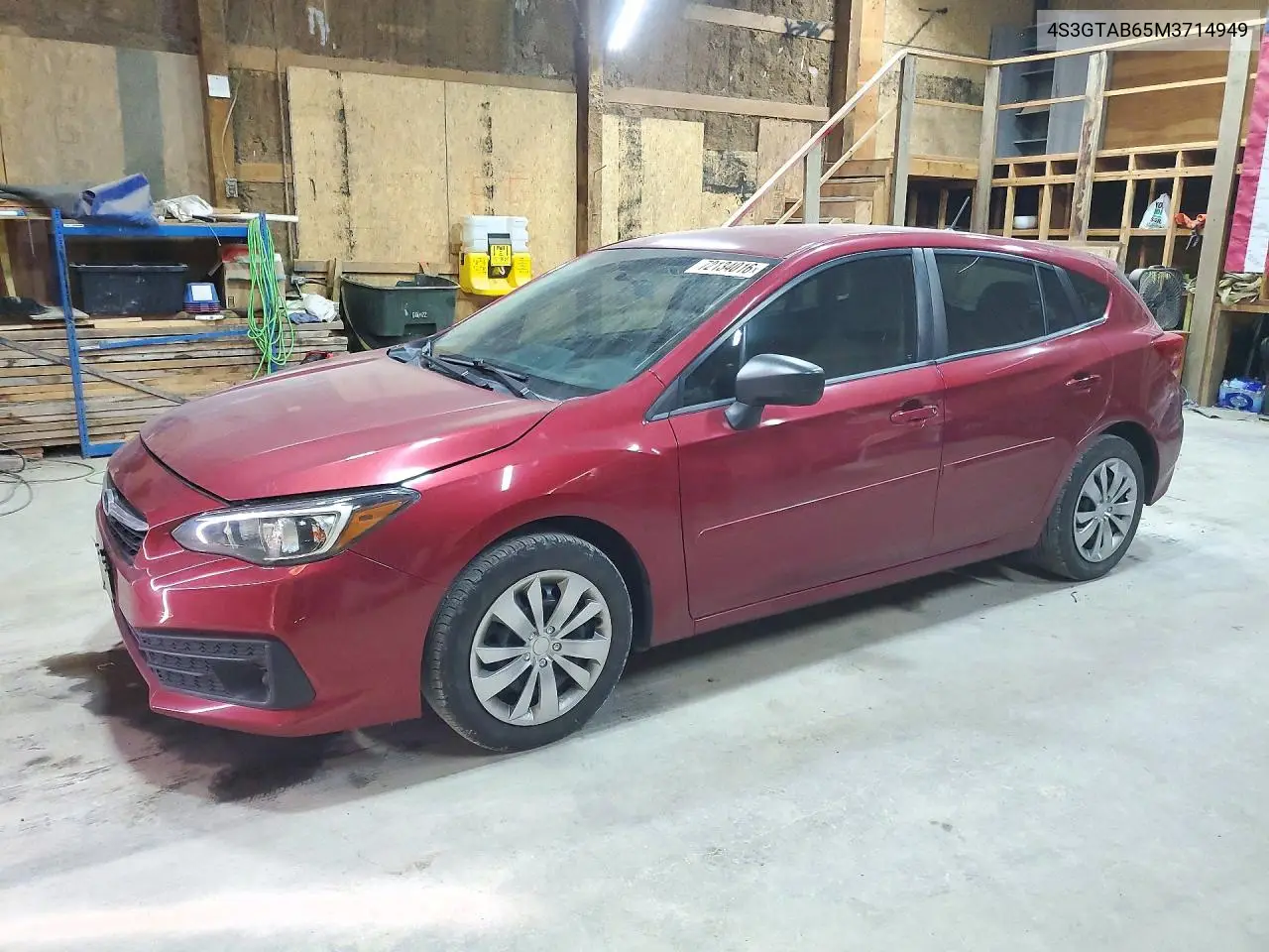 2021 Subaru Impreza VIN 4S3GTAB65M3714949 фото 1