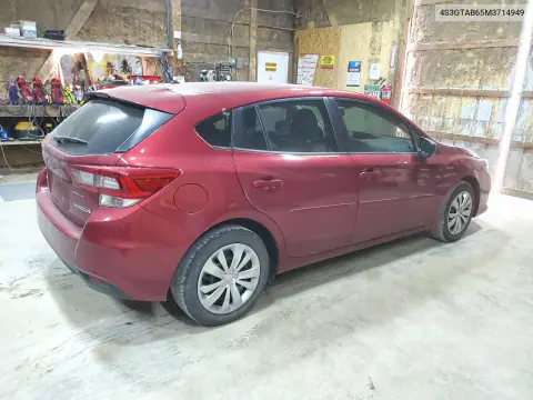 2021 Subaru Impreza VIN 4S3GTAB65M3714949 фото 3