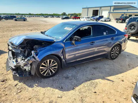 4S3BNAF69J3003510 — 2018 Subaru Legacy, Передняя часть, фото до ремонта