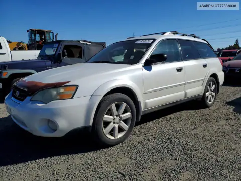 4S4BP61C777338038 — 2007 Subaru Outback, Задняя часть, фото до ремонта