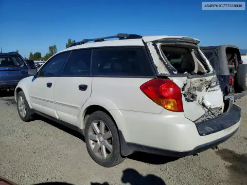 2007 Subaru Outback Outback 2.5I VIN 4S4BP61C777338038 фото 2