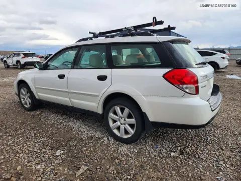 2008 Subaru Outback 2.5I VIN 4S4BP61C587310160 фото 2