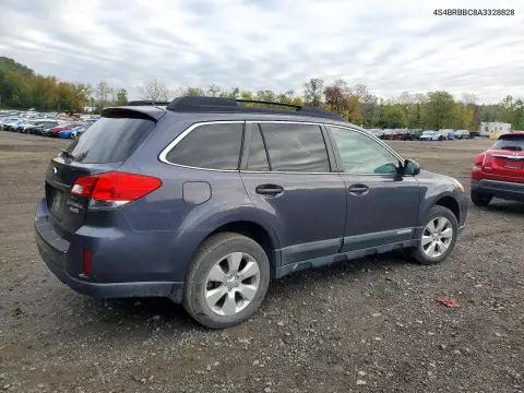 2010 Subaru Outback 2.5I Premium VIN 4S4BRBBC8A3328828 фото 3