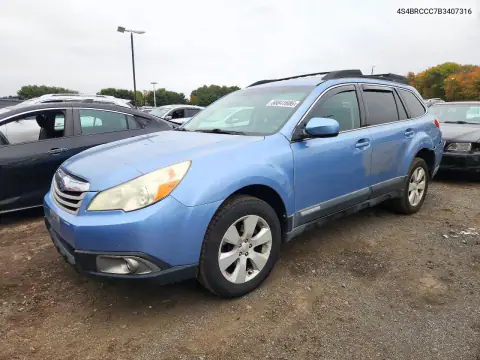 4S4BRCCC7B3407316 — 2011 Subaru Outback, Задняя часть, фото до ремонта