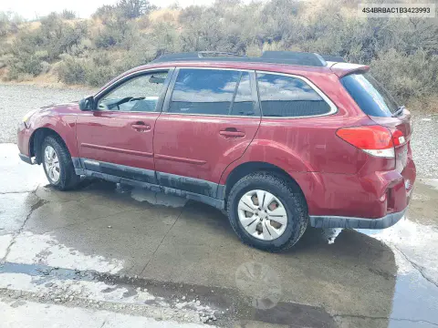 2011 Subaru Outback 2.5I VIN 4S4BRBAC1B3423993 фото 2
