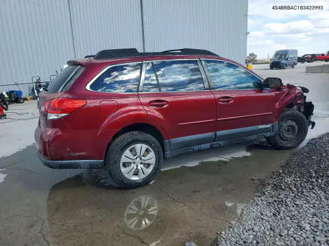 2011 Subaru Outback 2.5I VIN 4S4BRBAC1B3423993 фото 3