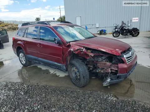 2011 Subaru Outback 2.5I VIN 4S4BRBAC1B3423993 фото 4
