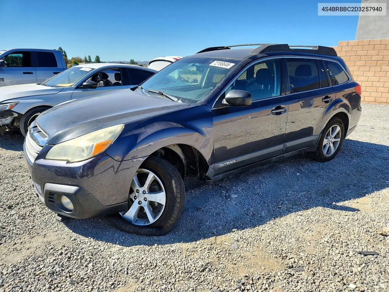 2013 Subaru Outback 2.5I Premium VIN 4S4BRBBC2D3257940 фото 1