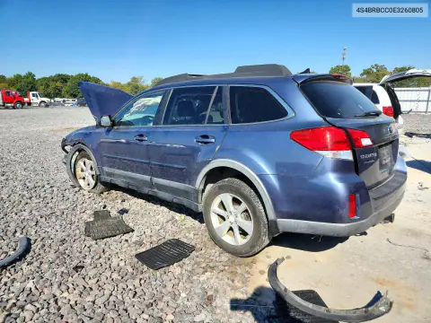 2014 Subaru Outback 2.5I Premium VIN 4S4BRBCC0E3260805 фото 2