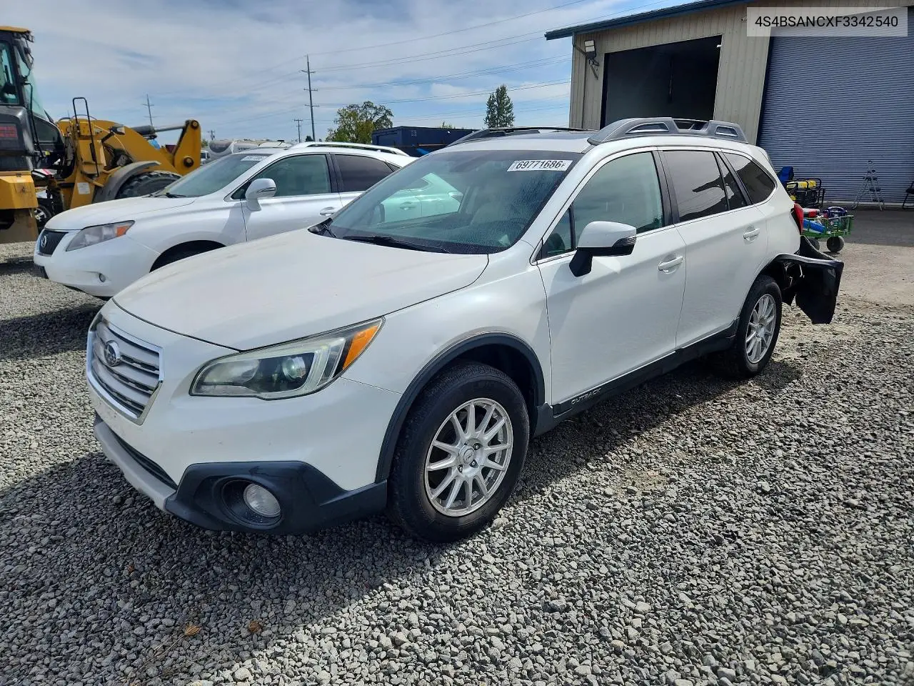 4S4BSANCXF3342540 Subaru Outback 2015 — повреждение Задняя часть, фото до ремонта