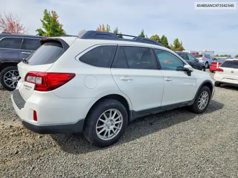 4S4BSANCXF3342540 — 2015 Subaru Outback, фото 3 с аукциона Copart, Задняя часть