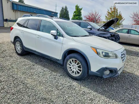 4S4BSANCXF3342540 — 2015 Subaru Outback, фото 4 с аукциона Copart, Задняя часть