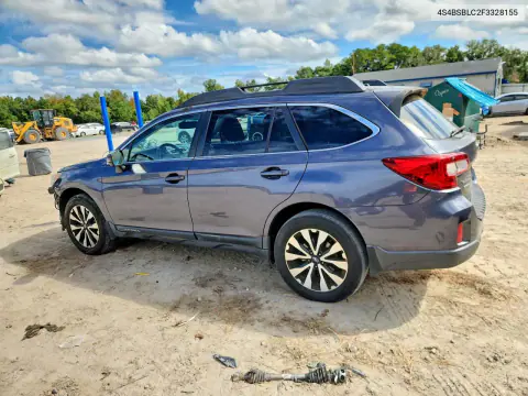 2015 Subaru Outback 2.5I Limited VIN 4S4BSBLC2F3328155 фото 2