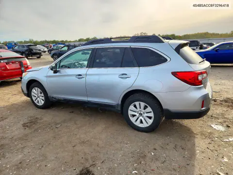 2015 Subaru Outback 2.5I Premium VIN 4S4BSACC8F3296418 фото 2