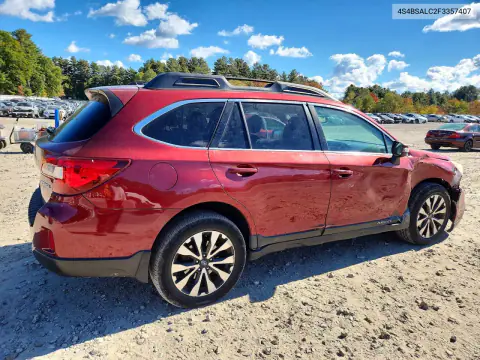 2015 Subaru Outback 2.5I Limited VIN 4S4BSALC2F3357407 фото 3