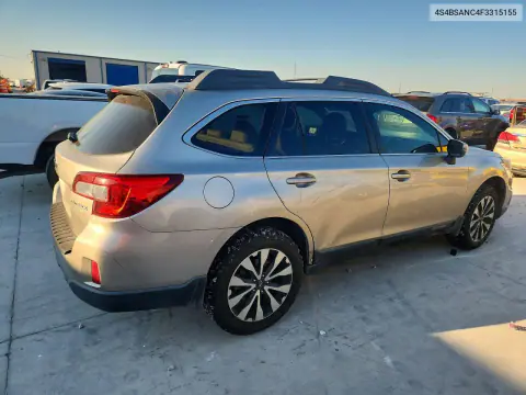 2015 Subaru Outback 2.5I Limited VIN 4S4BSANC4F3315155 фото 3