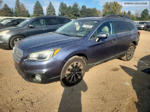 4S4BSALC4G3255348 — 2016 Subaru Outback, Задняя часть, фото до ремонта