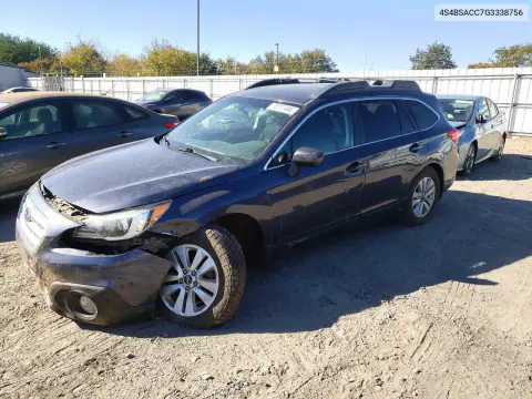 4S4BSACC7G3338756 — 2016 Subaru Outback, Передняя часть, фото до ремонта