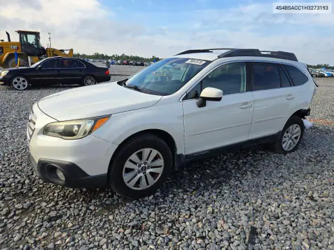 4S4BSACC1H3273193 — 2017 Subaru Outback, Задняя часть, фото до ремонта