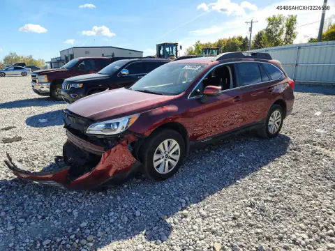 2017 Subaru Outback 2.5I Premium VIN 4S4BSAHCXH3226558 фото 1