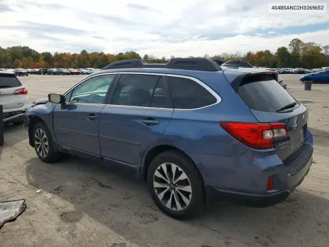 2017 Subaru Outback 2.5I Limited VIN 4S4BSANC2H3269652 фото 2