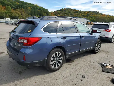 2017 Subaru Outback 2.5I Limited VIN 4S4BSANC2H3269652 фото 3
