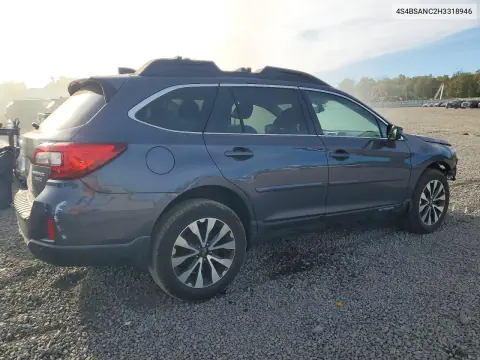2017 Subaru Outback 2.5I Limited VIN 4S4BSANC2H3318946 фото 3