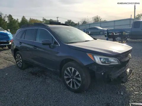 2017 Subaru Outback 2.5I Limited VIN 4S4BSANC2H3318946 фото 4
