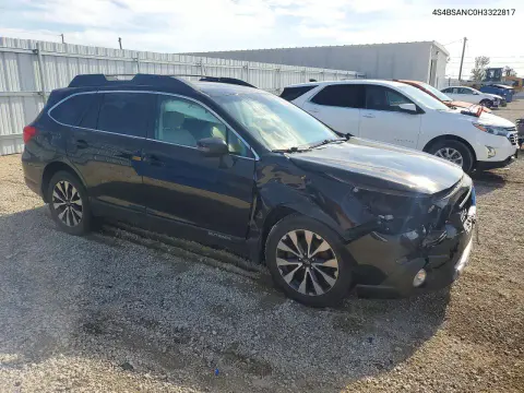 2017 Subaru Outback 2.5I Limited VIN 4S4BSANC0H3322817 фото 4