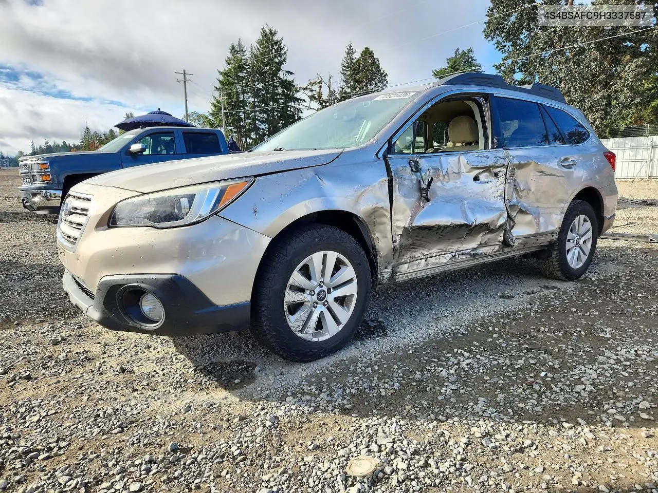 2017 Subaru Outback 2.5I Premium VIN 4S4BSAFC9H3337587 фото 1