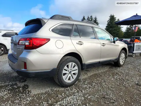 2017 Subaru Outback 2.5I Premium VIN 4S4BSAFC9H3337587 фото 3
