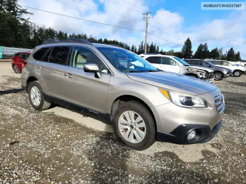 2017 Subaru Outback 2.5I Premium VIN 4S4BSAFC9H3337587 фото 4