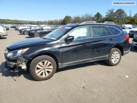 4S4BSACC3J3336395 — 2018 Subaru Outback, Передняя часть, фото до ремонта