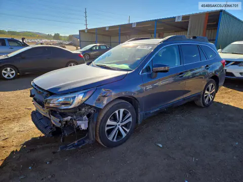 4S4BSAKC0J3366701 — 2018 Subaru Outback, Передняя часть, фото до ремонта