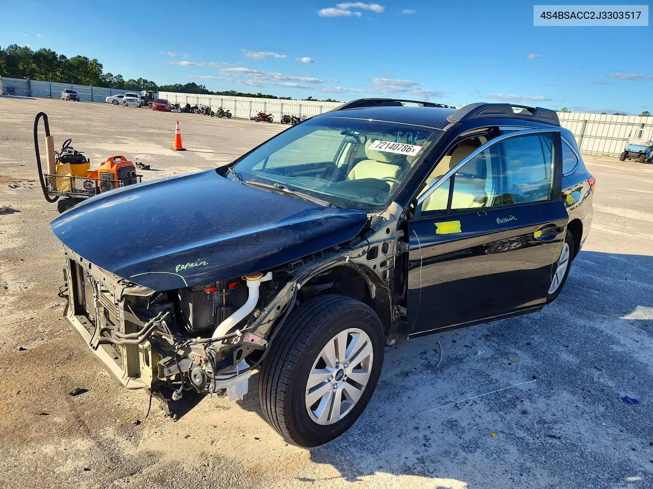 2018 Subaru Outback 2.5I Premium VIN 4S4BSACC2J3303517 фото 1
