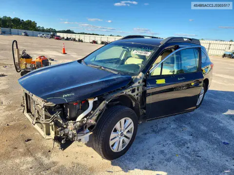 4S4BSACC2J3303517 — 2018 Subaru Outback, Передняя часть, фото до ремонта