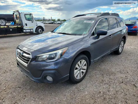 4S4BSAFC9K3331716 — 2019 Subaru Outback, Задняя часть, фото до ремонта