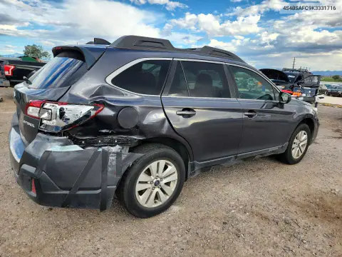 2019 Subaru Outback 2.5I Premium VIN 4S4BSAFC9K3331716 фото 3