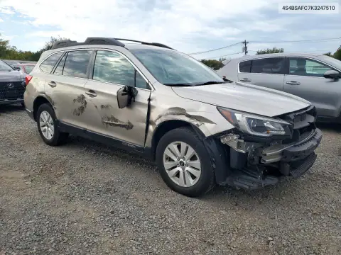 4S4BSAFC7K3247510 — 2019 Subaru Outback, фото 4 с аукциона Copart, Передняя часть