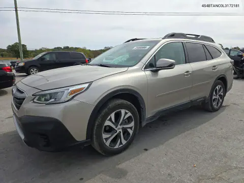 4S4BTANC0L3172181 — 2020 Subaru Outback, Задняя часть, фото до ремонта