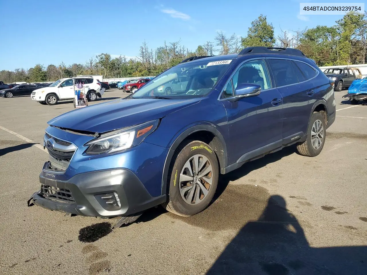 4S4BTADC0N3239754 Subaru Outback 2022 — повреждение Передняя часть, фото до ремонта