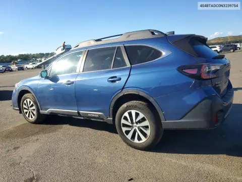 4S4BTADC0N3239754 — 2022 Subaru Outback, фото 2 с аукциона Copart 19.10.2026, Передняя часть