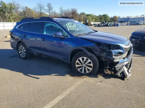 4S4BTADC0N3239754 — 2022 Subaru Outback, фото 4 с аукциона Copart 19.10.2026, Передняя часть