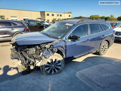 4S4BTGND4S3172422 — 2025 Subaru Outback, Передняя часть, фото до ремонта
