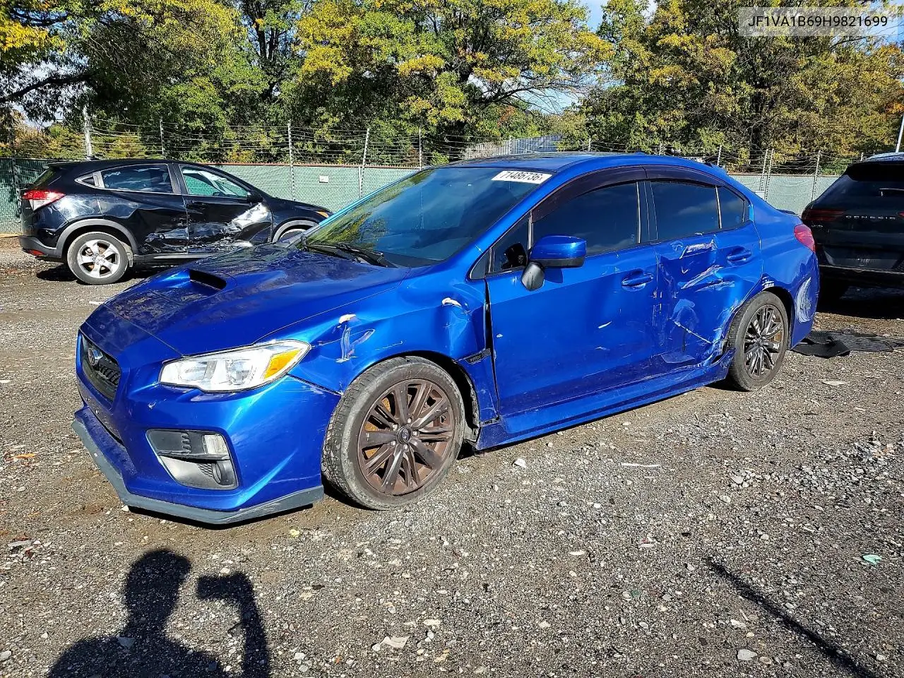 2017 Subaru Wrx VIN JF1VA1B69H9821699 фото 1