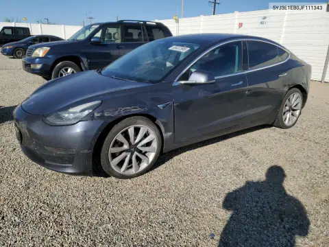 5YJ3E1EB0JF111343 — 2018 Tesla Model 3, Передняя часть, фото до ремонта
