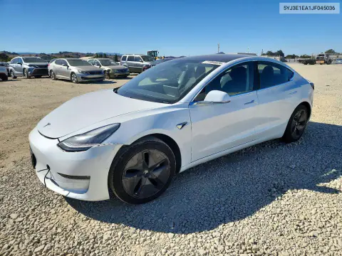 5YJ3E1EA1JF045036 — 2018 Tesla Model 3, Передняя часть, фото до ремонта