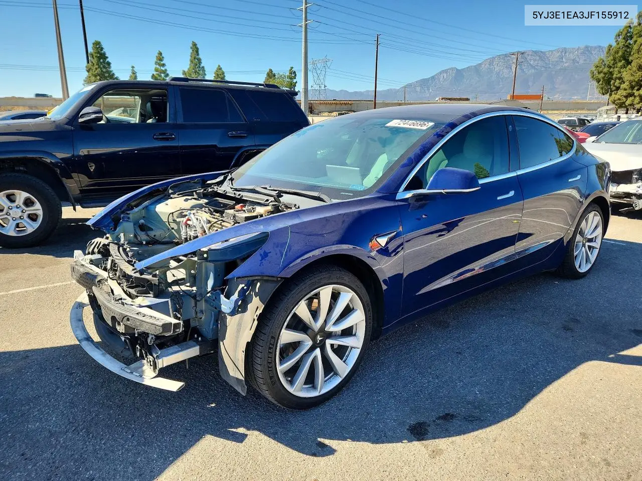 2018 Tesla Model 3 VIN 5YJ3E1EA3JF155912 фото 1