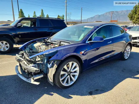 5YJ3E1EA3JF155912 — 2018 Tesla Model 3, Передняя часть, фото до ремонта