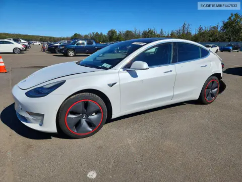 5YJ3E1EA5KF447532 — 2019 Tesla Model 3, Задняя часть, фото до ремонта